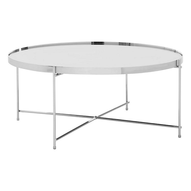 White glass deals round coffee table